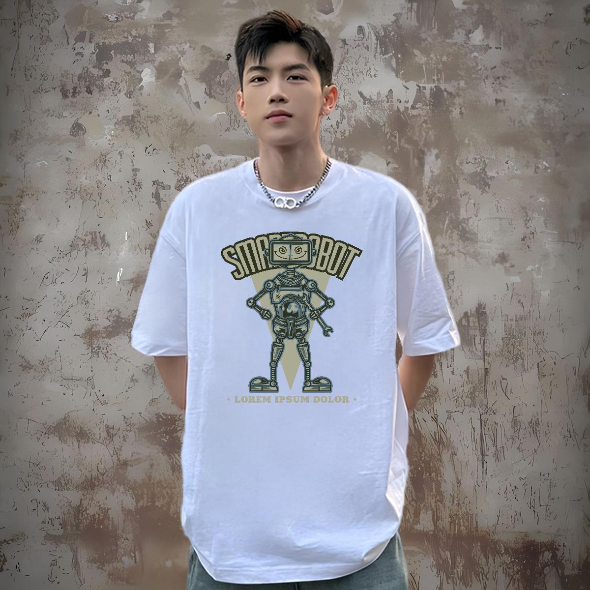 Designer T shirt 230g 100% Cotton ET Hip Hop Customized Print Breathable Soft Men Tees Casual New Tshirts