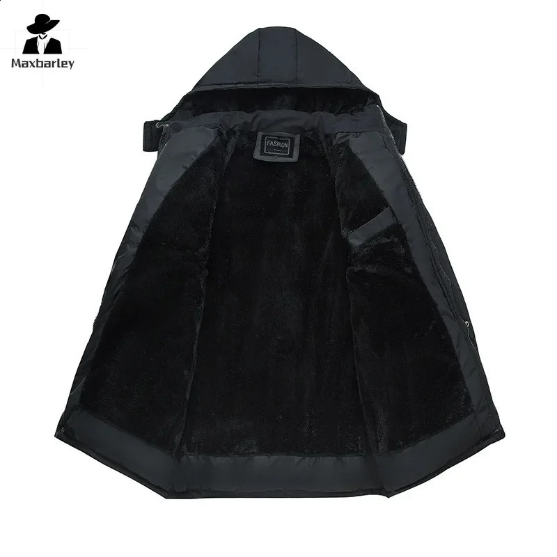 Parka Mens Coats Winter Jacket Thick Hooded Waterproof Warm Casual Coat Fur 240822