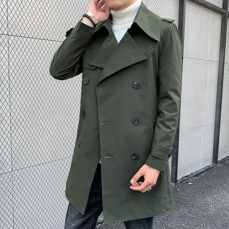 Man Trench Coat Lapel Windbreaker Leisure Time Business Affairs British Style Trench Coats Fashion Trend Show Thinness Coat 240822