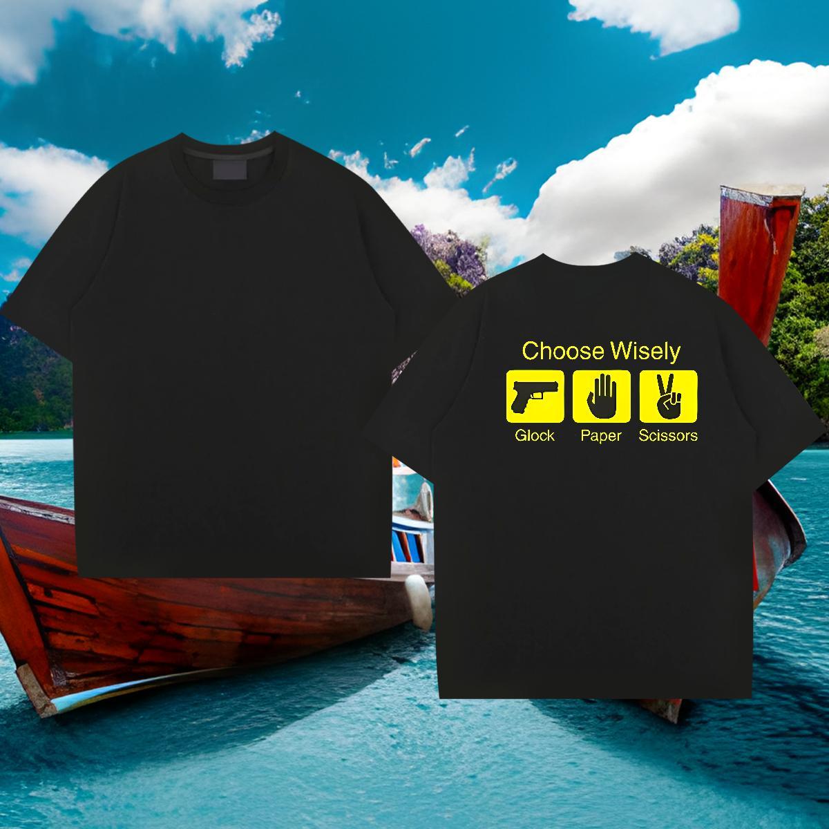 Free Shipping T shirt 230g 100% Cotton letter Casual Beach Cartoon Print Breathable Crew Neck Men Tops Tees Fashion Designer Wear