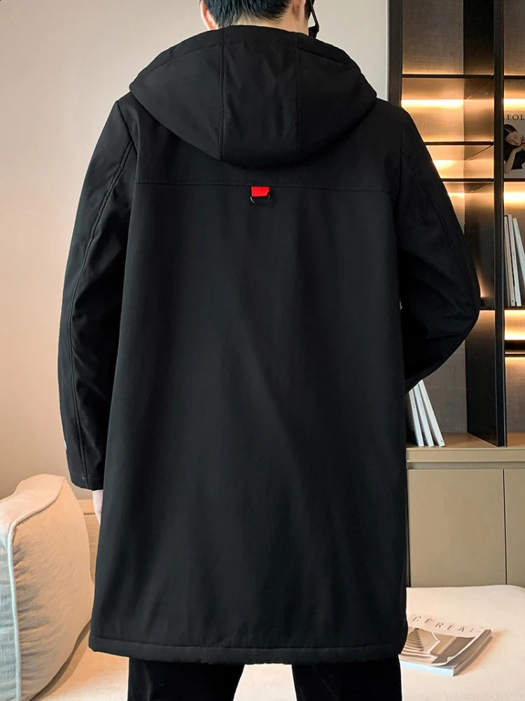 Jacket Men Hooded Trench Black Dark Grey Autumn Oversized 6XL 7XL 8XL Plus Size Windbreaker Baseball Coat Jackets Big Pockets 240822
