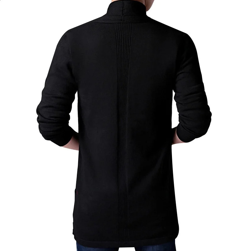 Spring and autumn fashion simple men thin Korean version of the trend long sweater cardigan coat trench coat 240822
