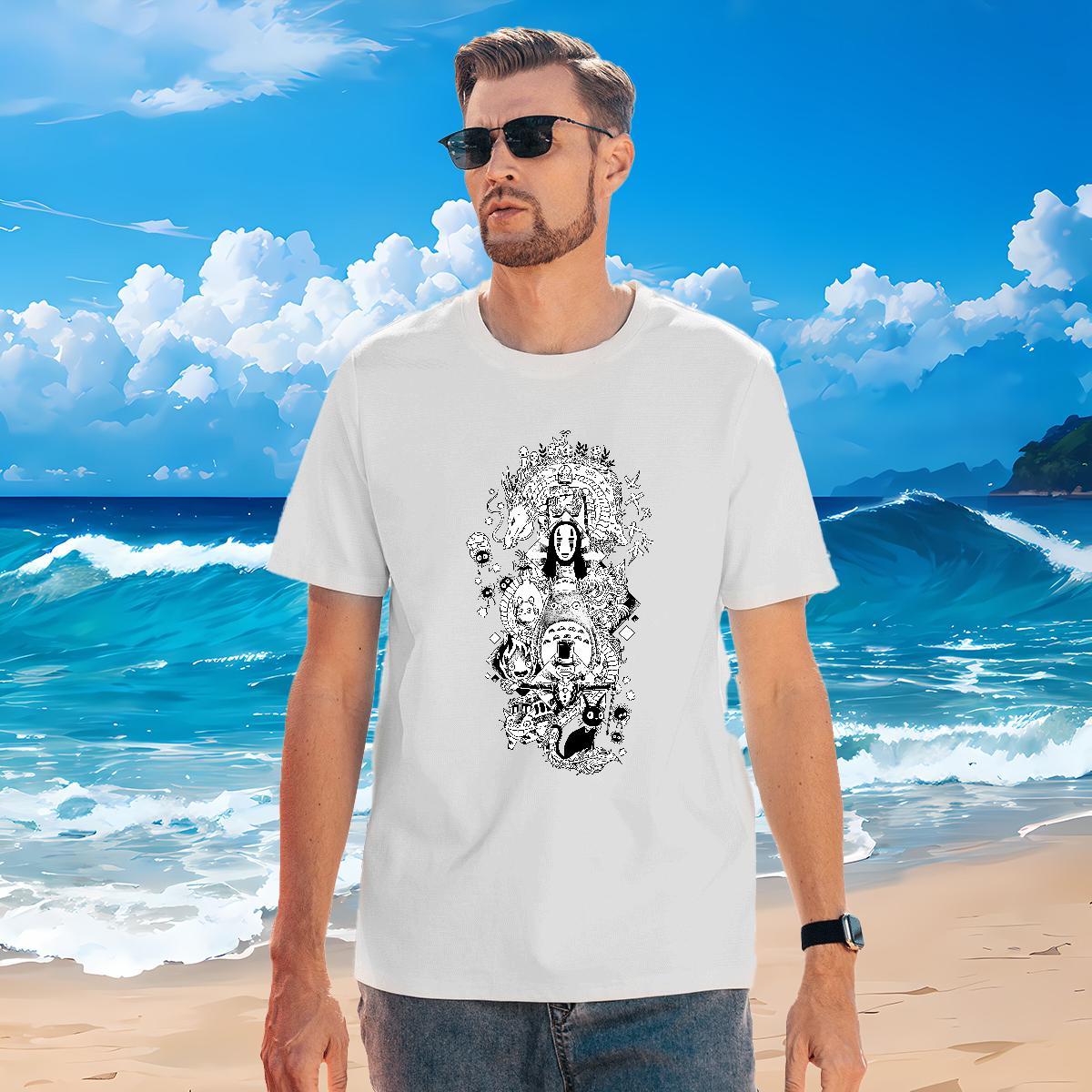 Loose Men T Shirts 230g Pure Cotton eye of the devil Daily Outfit DIY Printed Round Neck Short Sleeve Men Tees DIY Customized Clothes