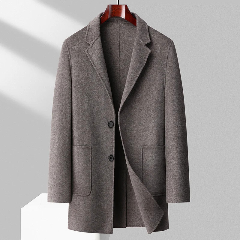 The Main Promotion of Explosive Overcoat Autumn Winter Long Plaid Pattern High-quality Wool Slim-fit High-end Mens Coat 240822