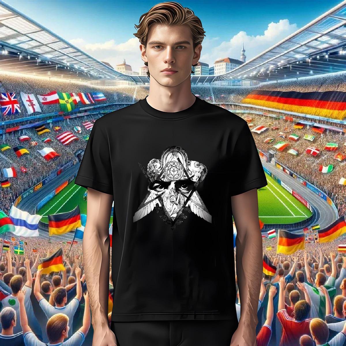 Cool Men T Shirts 230g Cotton eye of the devil Summer Casual Plus Size Cartoon Short Sleeve Soft Couples T Shirts 2024 DIY Tops Shirt