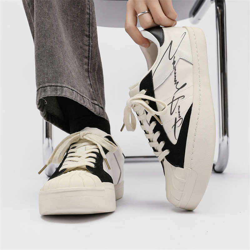 Ddmysports New Four Seasons Trend Personalized Logo Splicing Lace Sports And Leisure Shell Ead Men S Trendy Shoes OUTDOOR