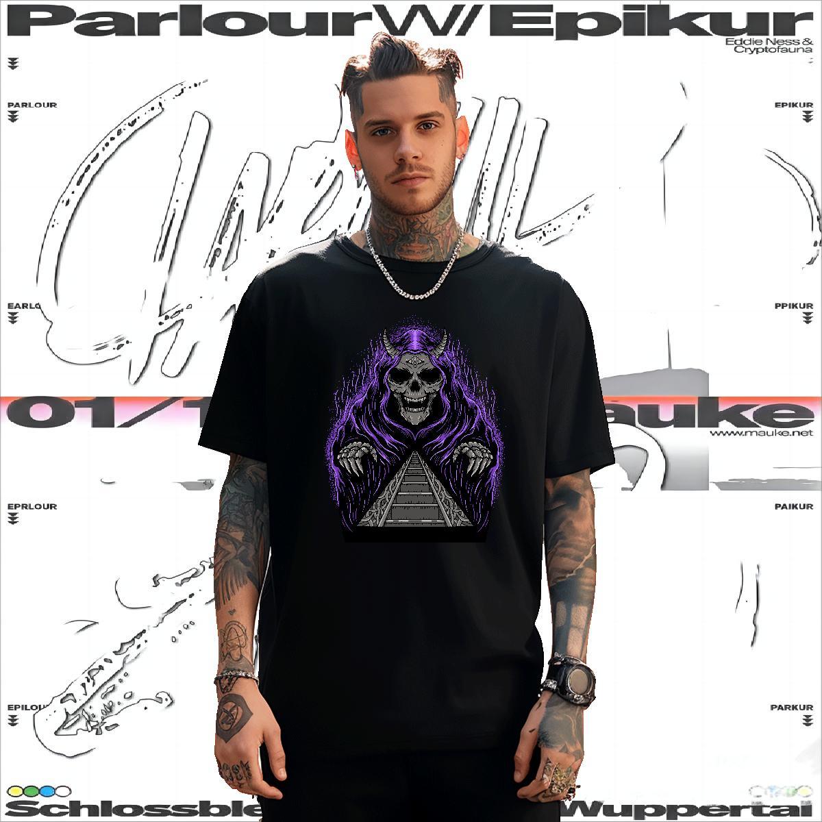 Cool T Shirts Men 230g 100% Cotton skull Casual DIY Logo Oversized Breathable Crew Neck Tshirt for Man Woman Casual New Tees