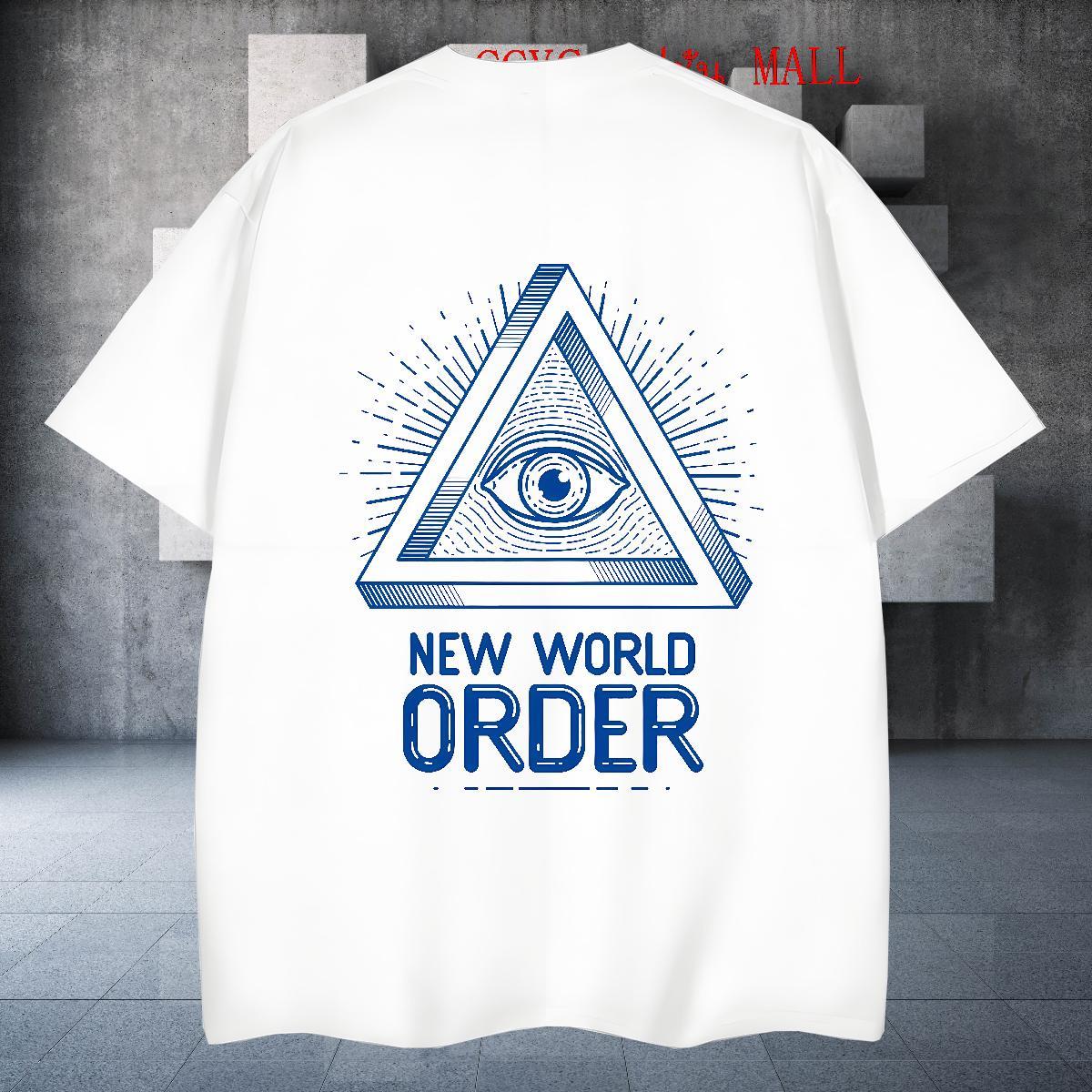 Classic Men T Shirts 230g Cotton eye of the devil Beach Custom Anime O-Neck Short Sleeve Men Tops Tees Wholesale Tops Shirt