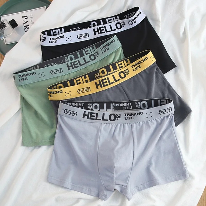 Mens Boxing Underwear Comfortable Cotton Cuecas Calzoncillos Breathable Shorts 240822