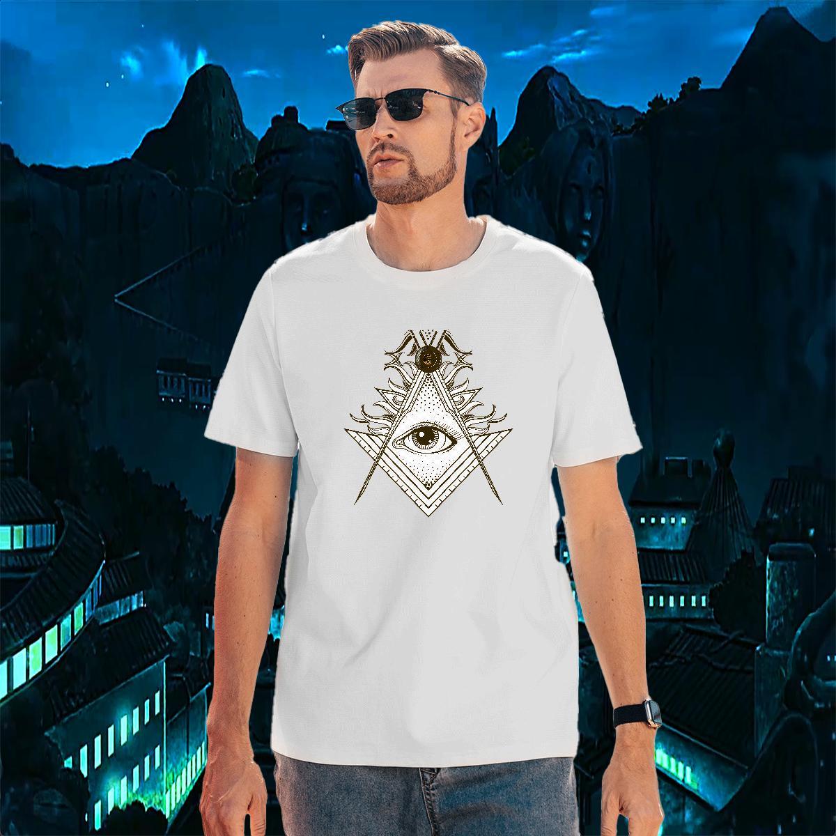 TOP Quality Men T Shirts 230g Cotton eye of the devil Casual Custom Print Plus Size Breathable Soft Tshirt for Man Woman Designer Fashion Tees Shirts