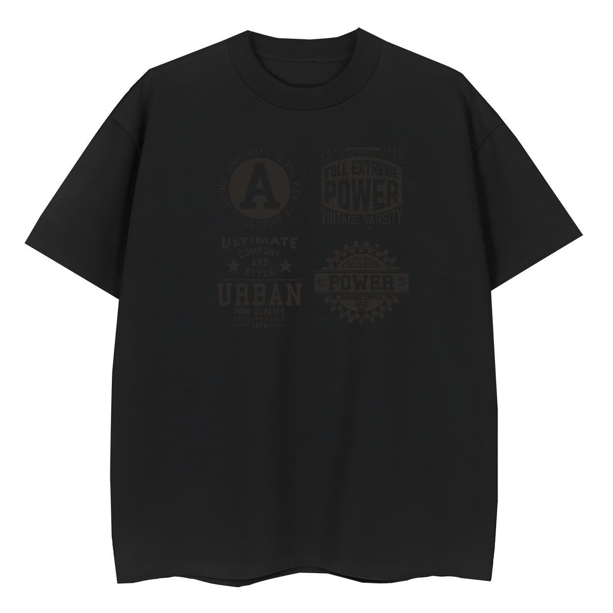 Loose Fit T Shirt For Man 230g 100% Cotton letter Daily Outfit Oversized 4XL Breathable Crew Neck Men Tops Tees 2024 Summer Wear