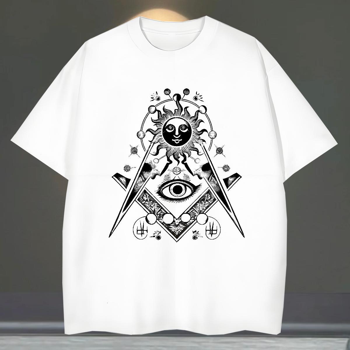 Designer Man T Shirts 230g Cotton eye of the devil Anime Printing Street Custom Cartoon Breathable Short Sleeve Men Tshirts New Designer Clothings