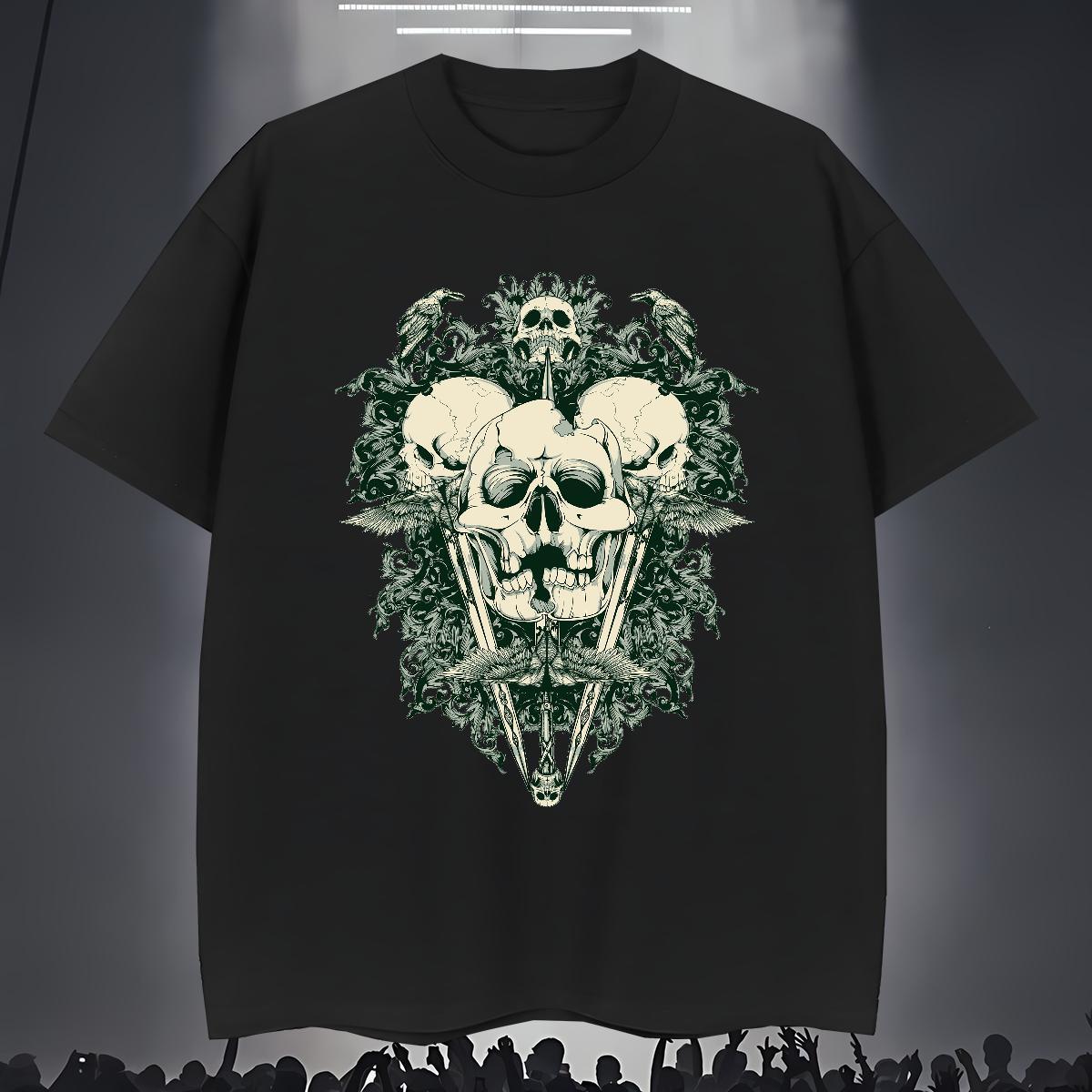 Brand Man T Shirts 100% Cotton 230g skull Outdoor DIY Printed Crew Neck Men Tops Tees Stylist Tops Shirt