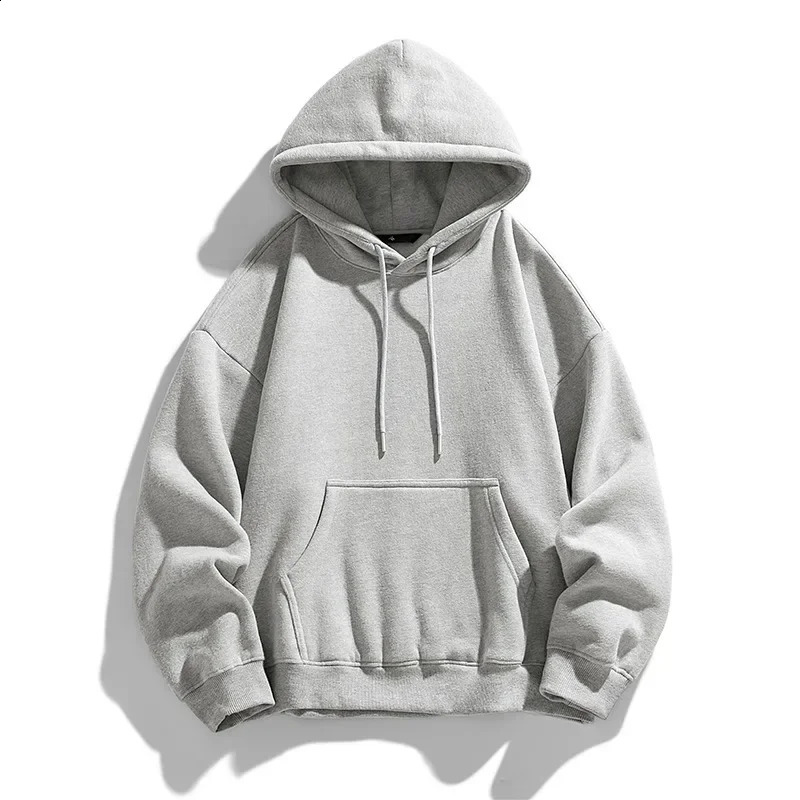 Autumn Versatile Stir Fried Rose Solid Color Cotton Wide Edition Hoodie 240823