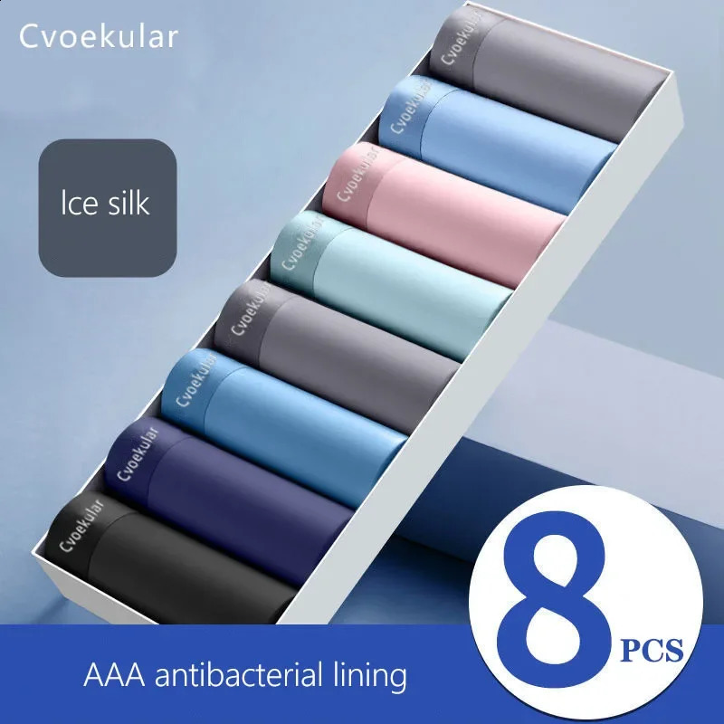 Cvoekular Man Boxer lingerie Ice Silk Sous Vetement Homme sexy Bokseki Meskie Calzoncillos shorts 240822