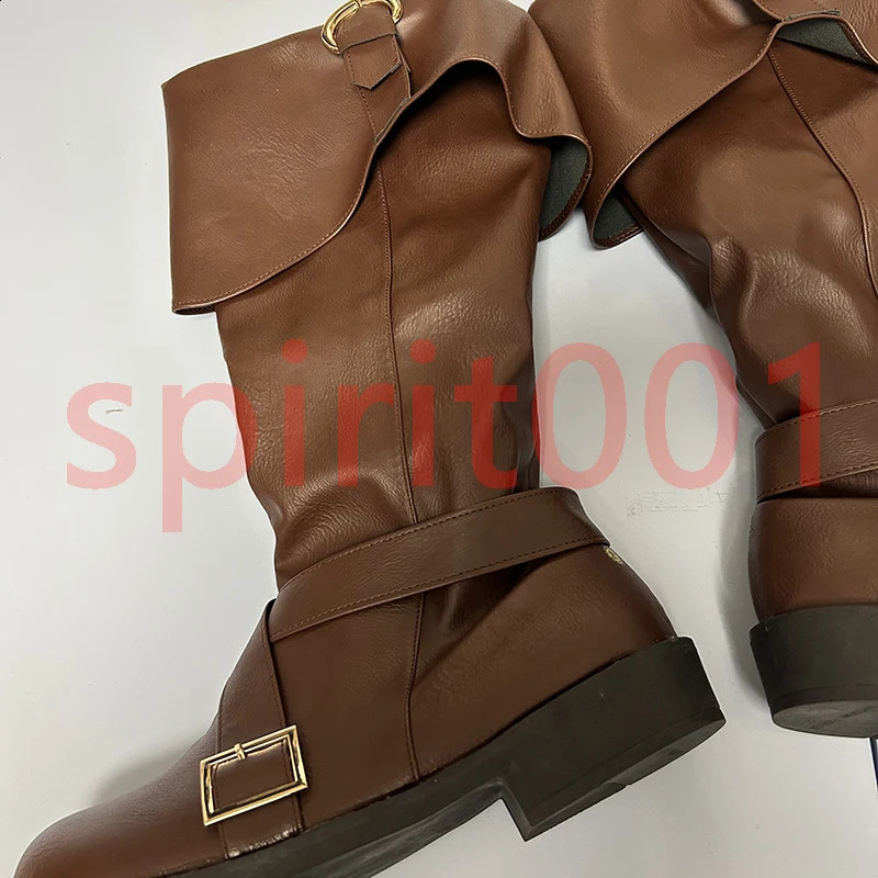 Adult medieval pirate soldier role-playing knight boots Halloween fashion buckle shoes retro party high heels 240823