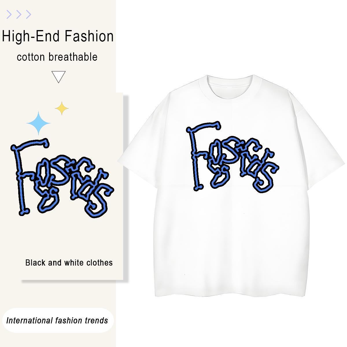 Lady Tshirt for Man Woman 230g Cotton letter Hip Hop Street T-Shirts for Women Short Sleeve O-Neck Custom Cartoon Clothes Shirt