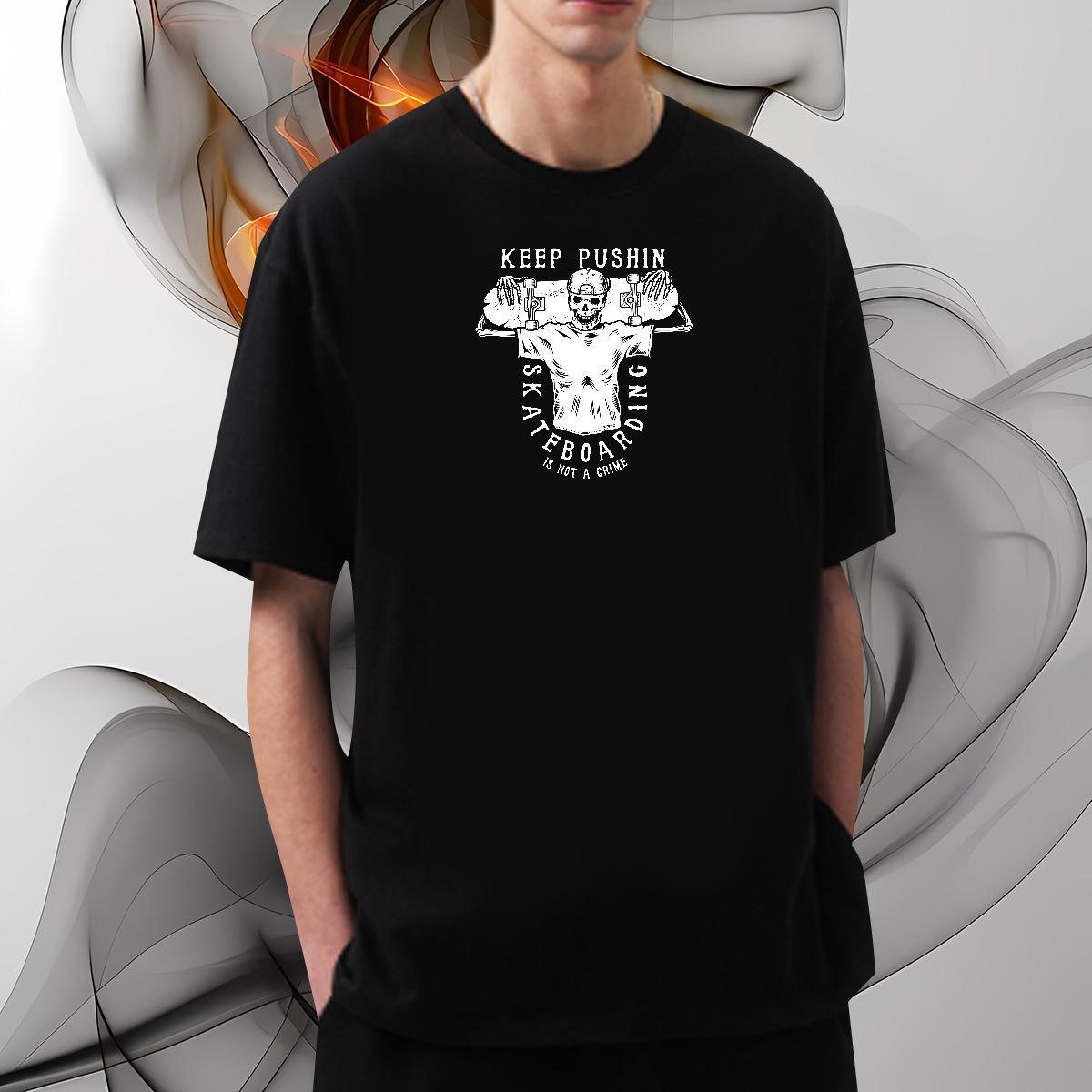 Popular Men T Shirts 230g Cotton skull Street Casual Graphic O Neck Short Sleeves Tshirts Classic Casual Tees