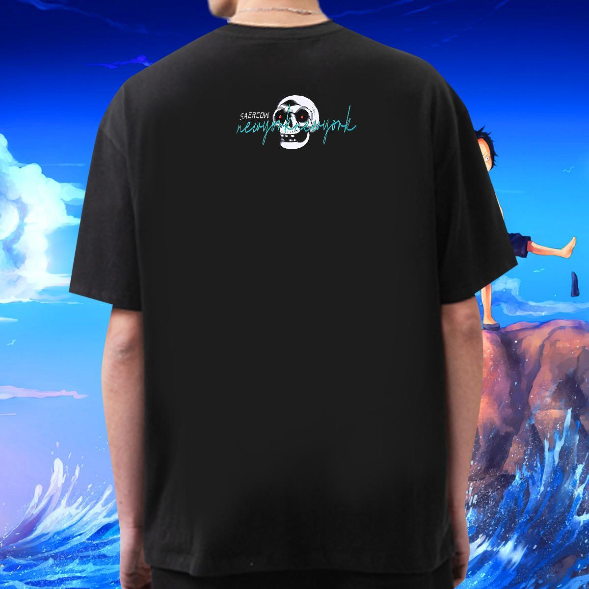 Free Shipping Man T Shirts 230g Cotton skull Anime Printing Street Customized Round Neck Short Sleeve Tshirt for Man Woman New Arrival Clothes