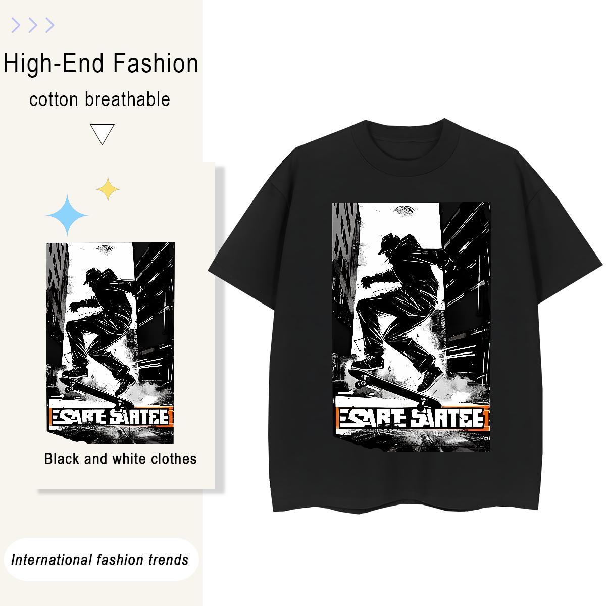 Brand Couples T Shirts 100% Cotton 230g game Hip Hop Street T shirt Crew Neck Breathable Oversized Tees
