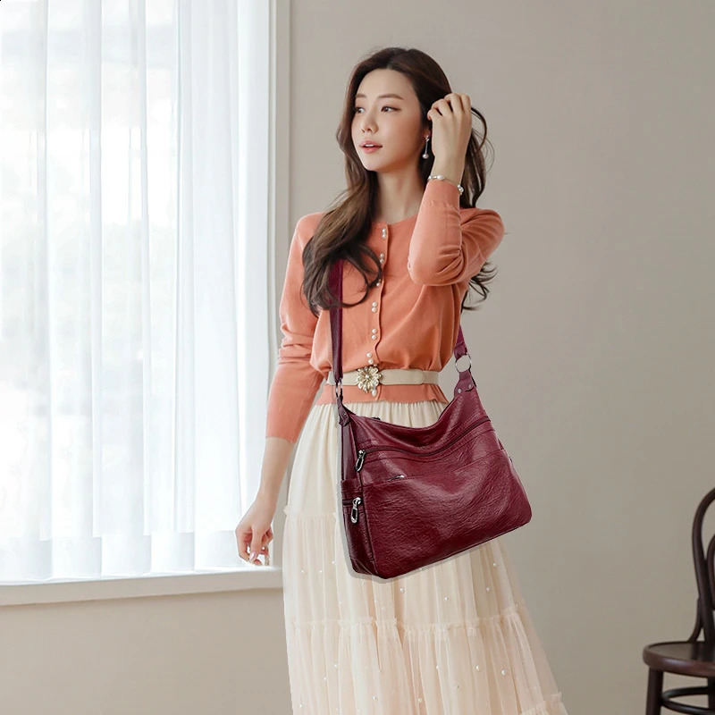 Soft PU Leather Women er Ladies Handbag Purses y Female Shoulder New Bag Large Capacity Crossbody Bags Sac 240823
