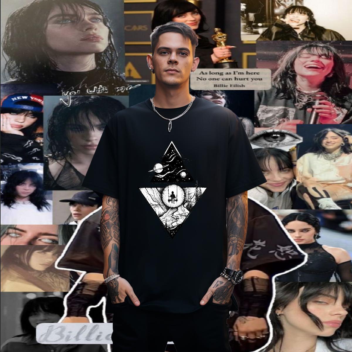 Designer Man T Shirts 230g Cotton eye of the devil High Street Hip Hop DIY Printed Short Sleeve O-Neck Tshirts Fashion Clothings
