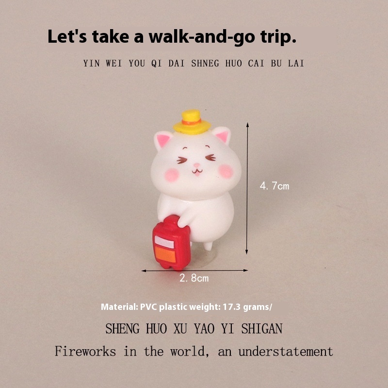 Cute Small Kitten Figurine Artwork - Fun Desk Accessory with Detailed Features