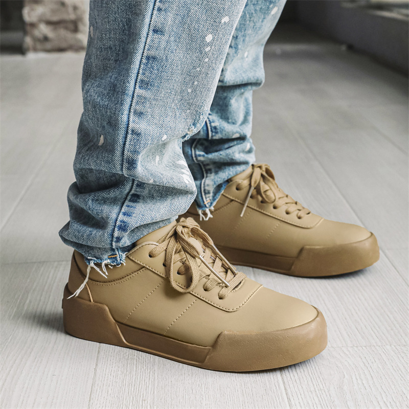 Ddmysports New Niche Design White Men S Trendy Sports And Leisure Leather Surface Board Shoes X OUTDOOR