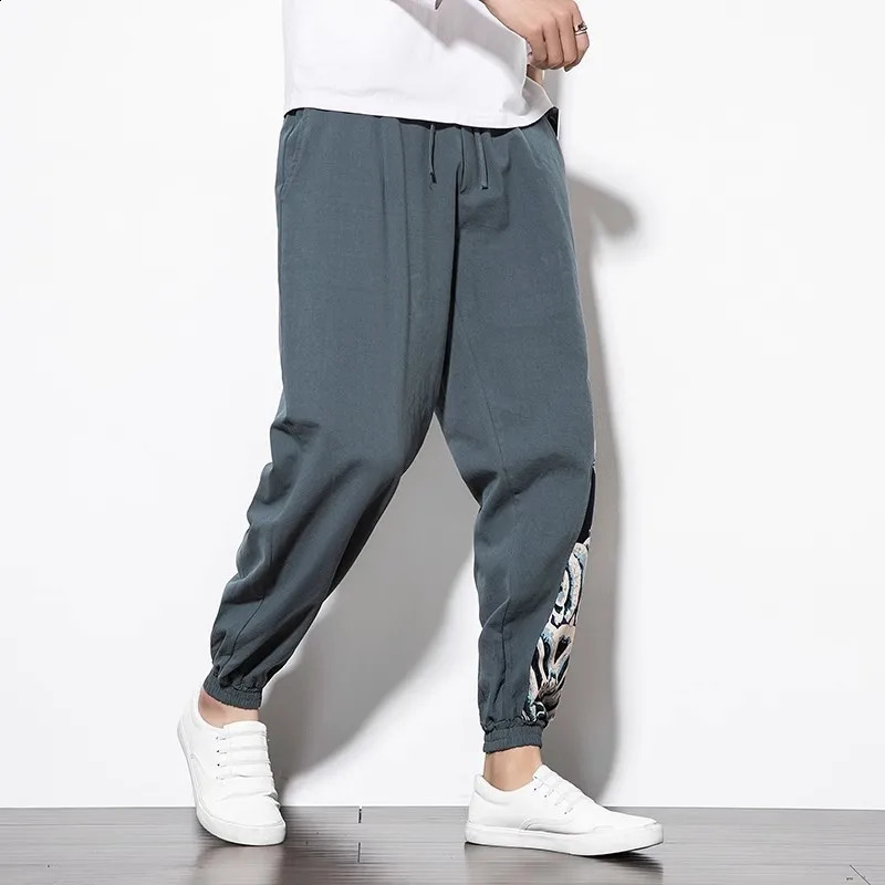 Chinese Dragon Harem Pants Men Joggers Sweatpants Japanese Streetwear Trousers Work Mens 240822
