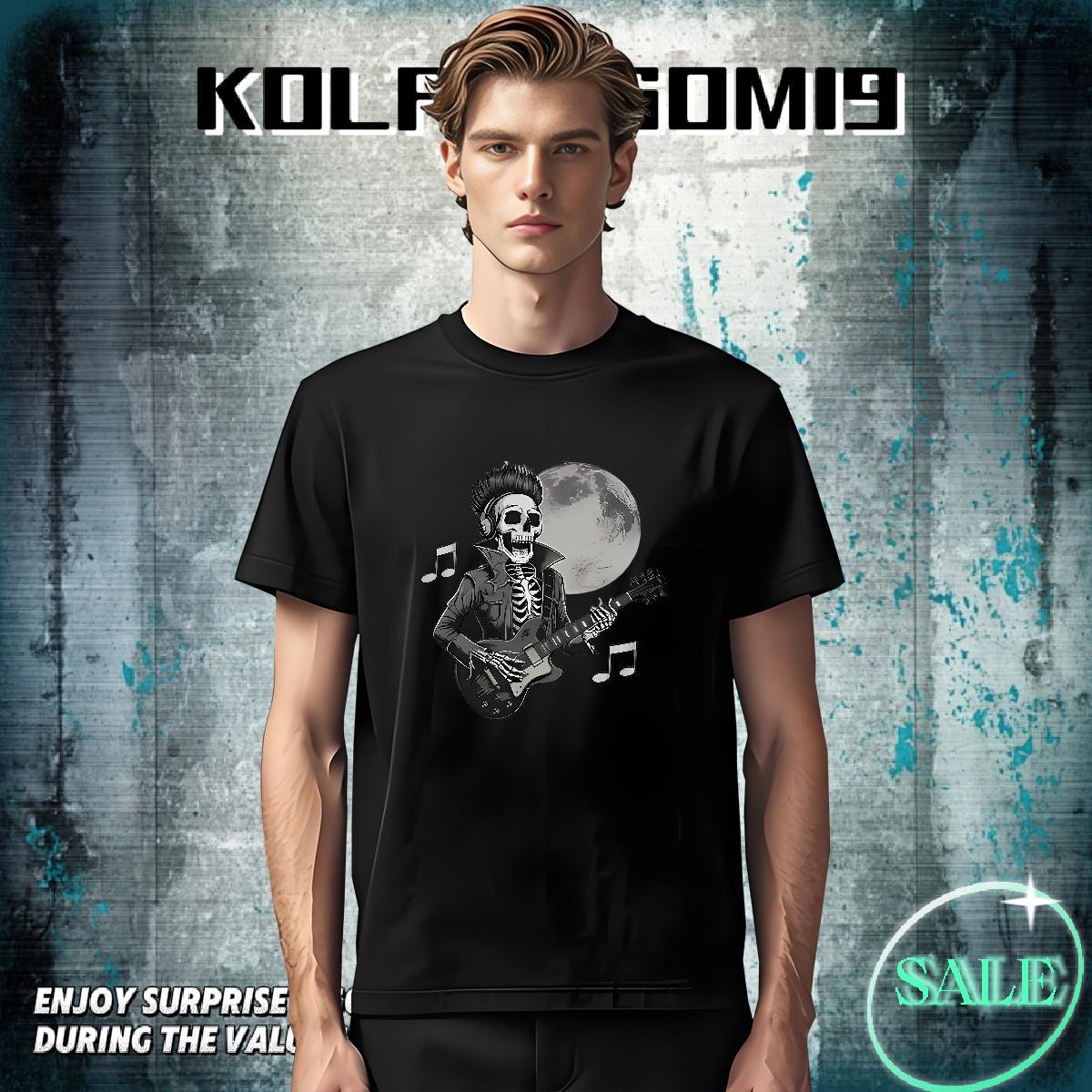Cool Man T Shirts 230g Pure Cotton guitar Home Outdoor DIY Printed O-Neck Short Sleeve Mens Tshirts 2024 New Top Tees