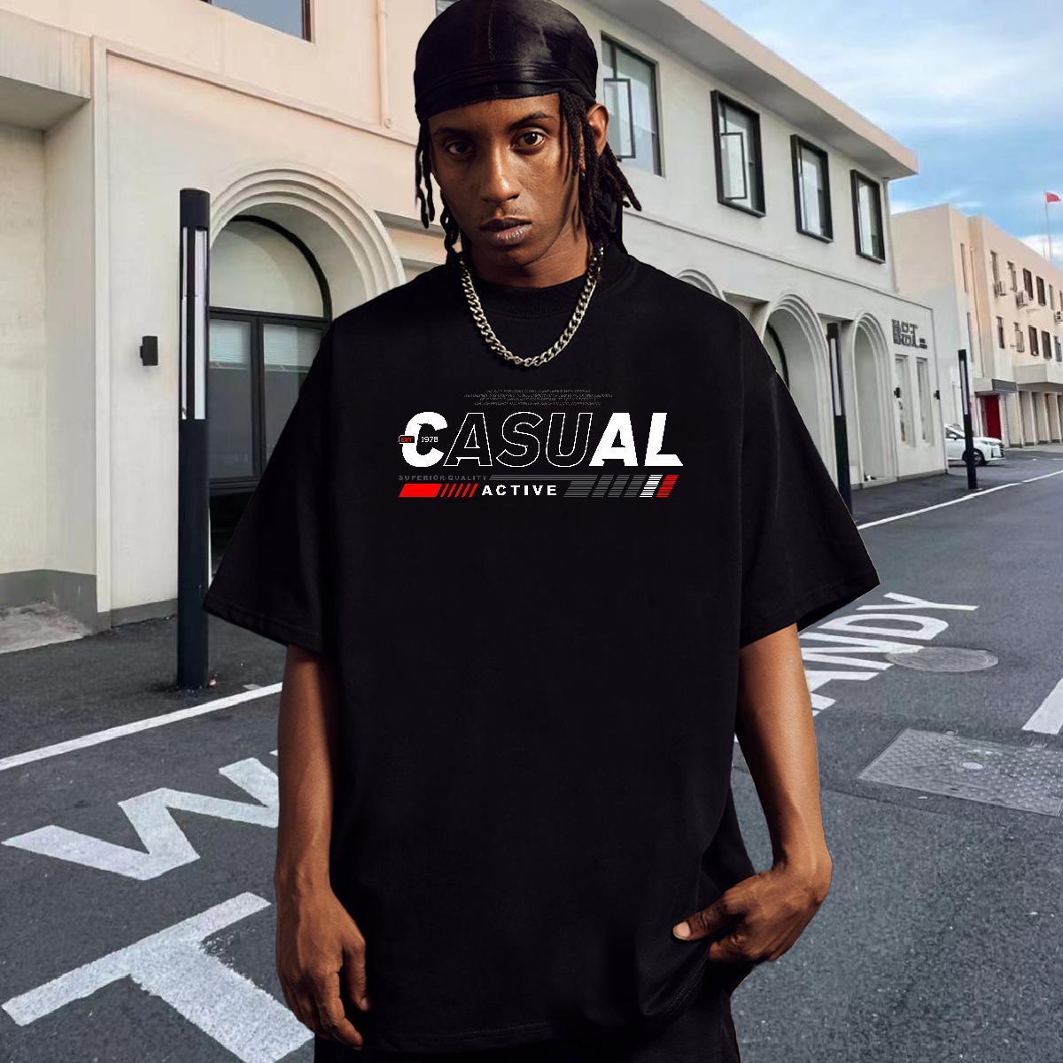 Cool Design T Shirt For Man 230g Cotton letter Sport Custom Cartoon Breathable Soft Men Tees Casual New Tees Shirts