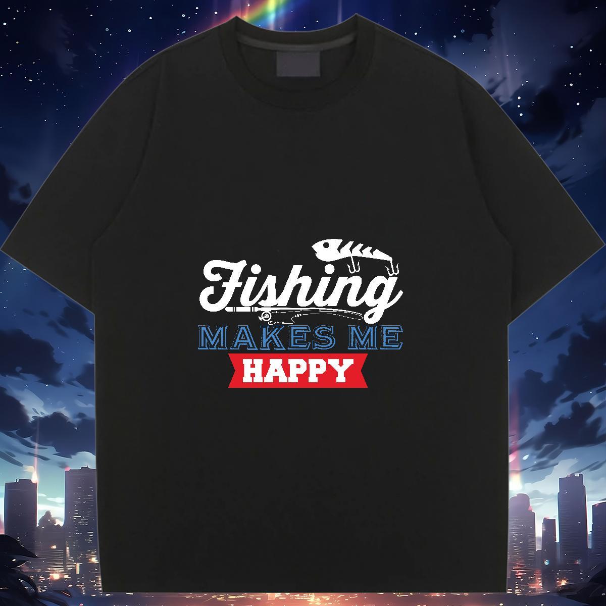 Comfortable Woman Tshirt 230g Pure Cotton fish Daily Outfit T shirt Breathable Crew Neck Customized Print Tops Shirt