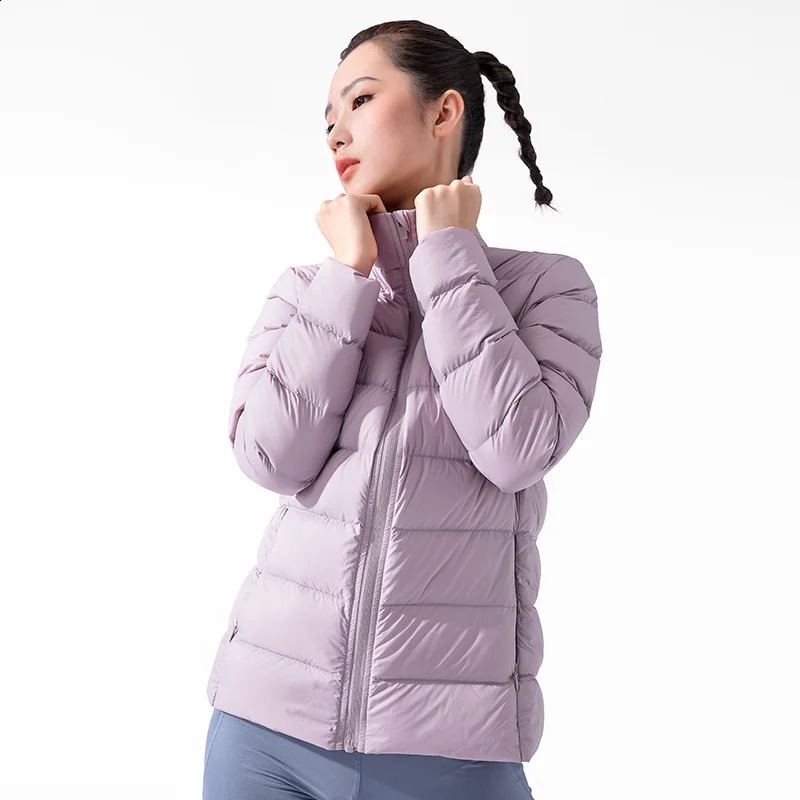 Golden satin womens down jacket camping hiking Ultralight packaging waterproof and warm windproof 240822