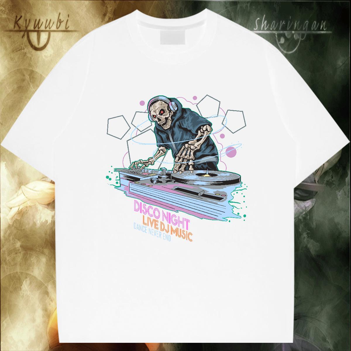 Unisex T Shirts Men 230g Cotton skull Sport DIY Printed Breathable Soft Men Clothes T-Shirt New Designer Tees