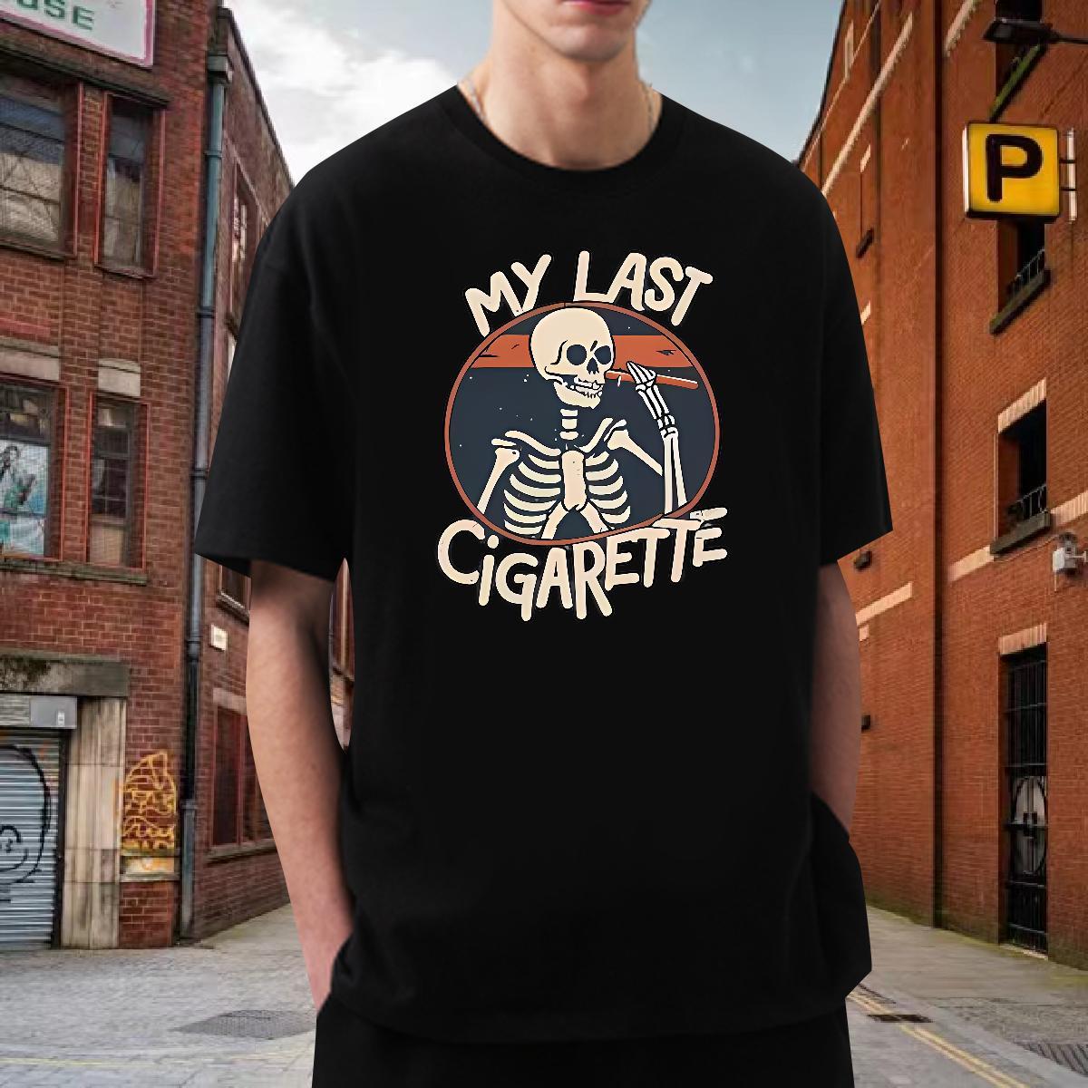 Cool Design T Shirts Men 230g 100% Cotton skull Anime Printing Street Cartoon Print O Neck Short Sleeves Mens Tshirts Fashion Design Polos