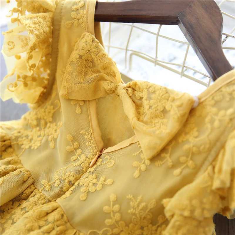 Lace baby summer sleeveless 3-8-year-old childrens casual clothing school clothing party childrens dress W240823