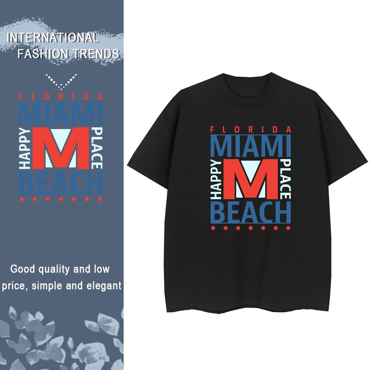 Wholesale Women Tshirts 100% Cotton 230g letter Casual Beach T shirt Crew Neck Skull Clothes