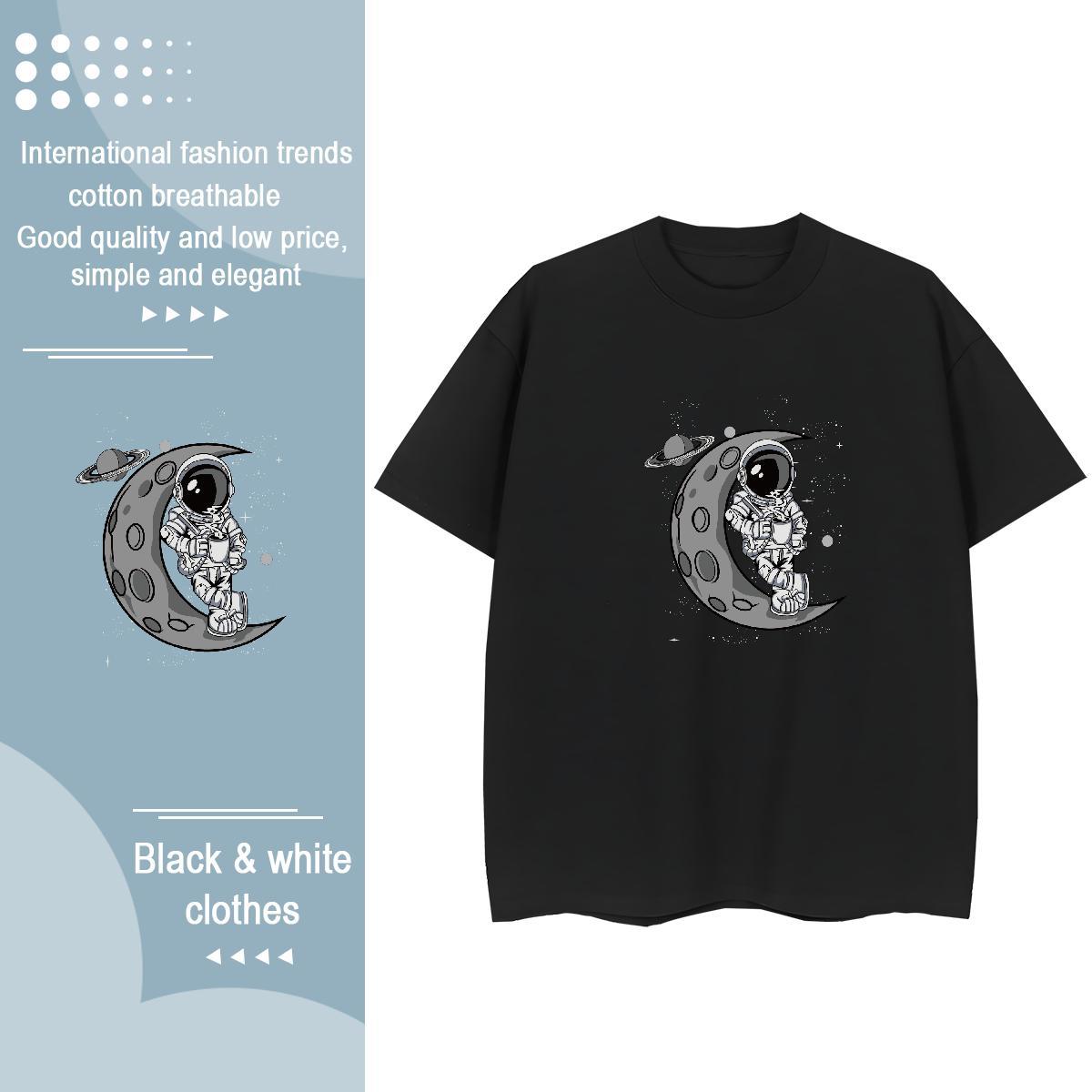 Comfortable Womens Tshirts 230g Cotton universe Casual Beach Womens T Shirts Short Sleeve O-Neck Custom Printing Wear