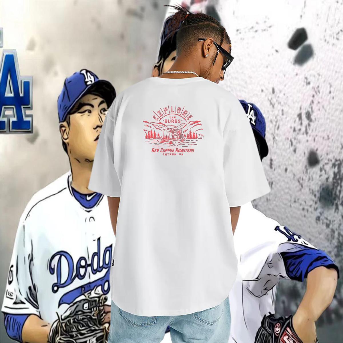 Comfortable T Shirts Men 230g Cotton mountains High Street Hip Hop Custom Cartoon Crew Neck Breathable Tshirt for Man Woman New Arrival Top Tees