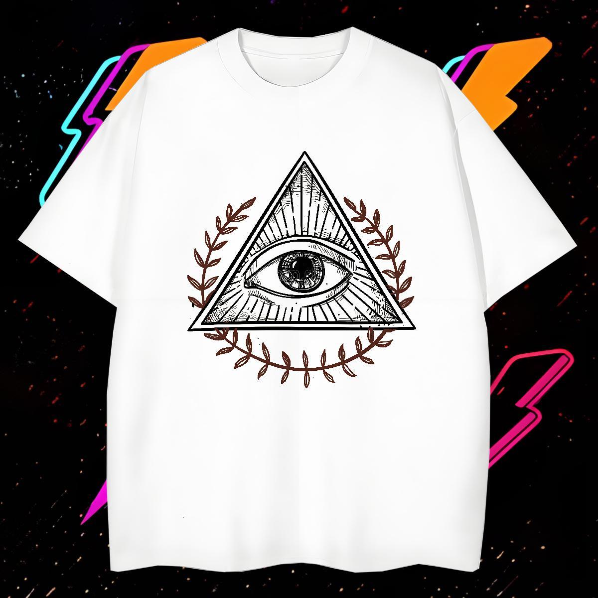 Free Shipping T-Shirts 230g Cotton eye of the devil Summer Casual Black White Breathable Short Sleeve Men Tops Tees Fashion New Top Tees