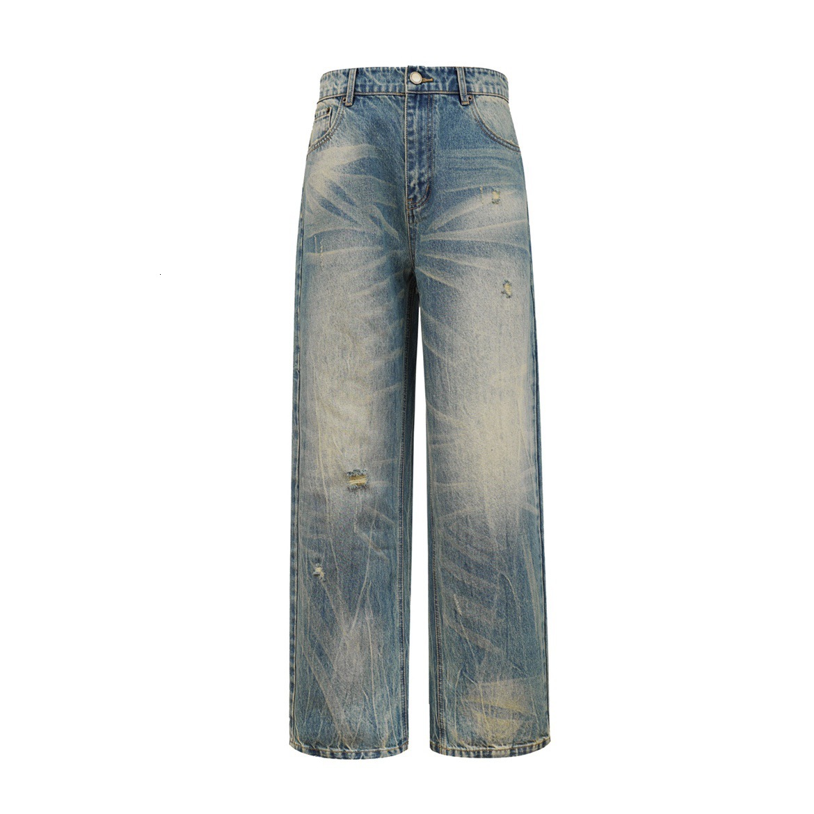 Washed Straight Leg Loose Jeans for Men Spring New Trend Casual Versatile Long Pants