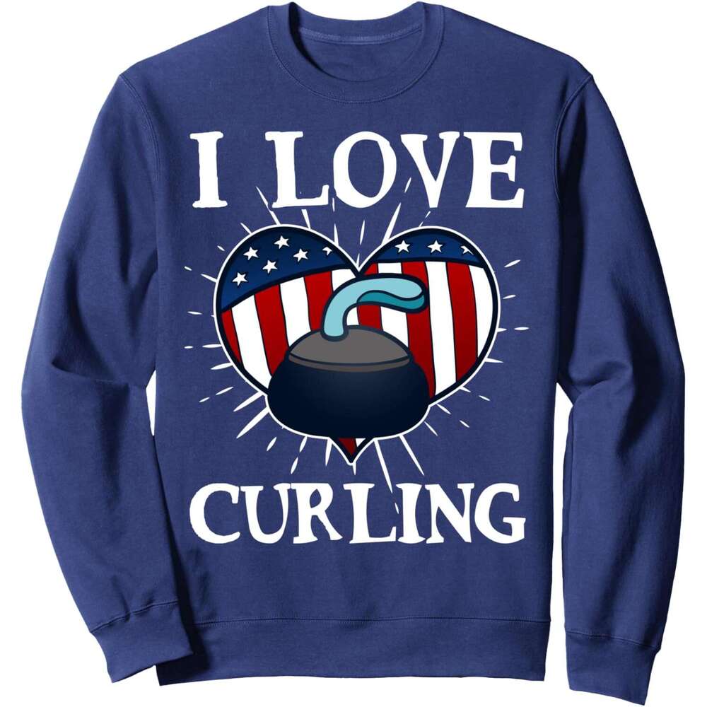 Long Sleeve Shirts for Men sweatshirt I love Curg Funny Awesome Ice Sport Lover Gift Sweatshirt T shirt Tee Streetwear Casual tops clothes