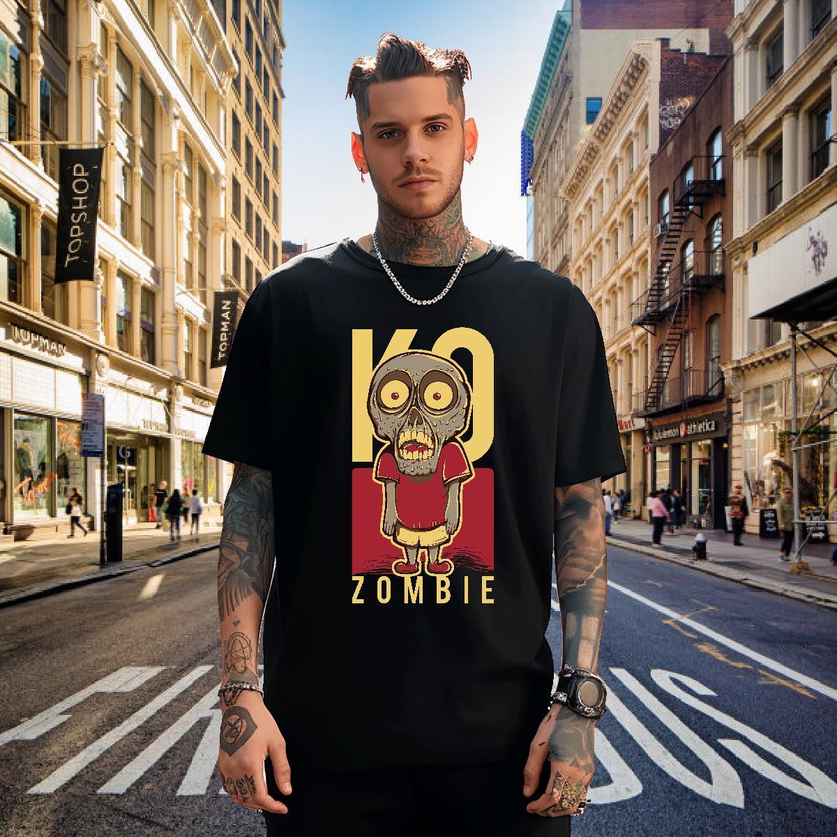 Wholesale Men T Shirts 230g Pure Cotton skull Hip Hop Street Custom Cartoon Breathable Crew Neck Couples T Shirts New Arrival Wear