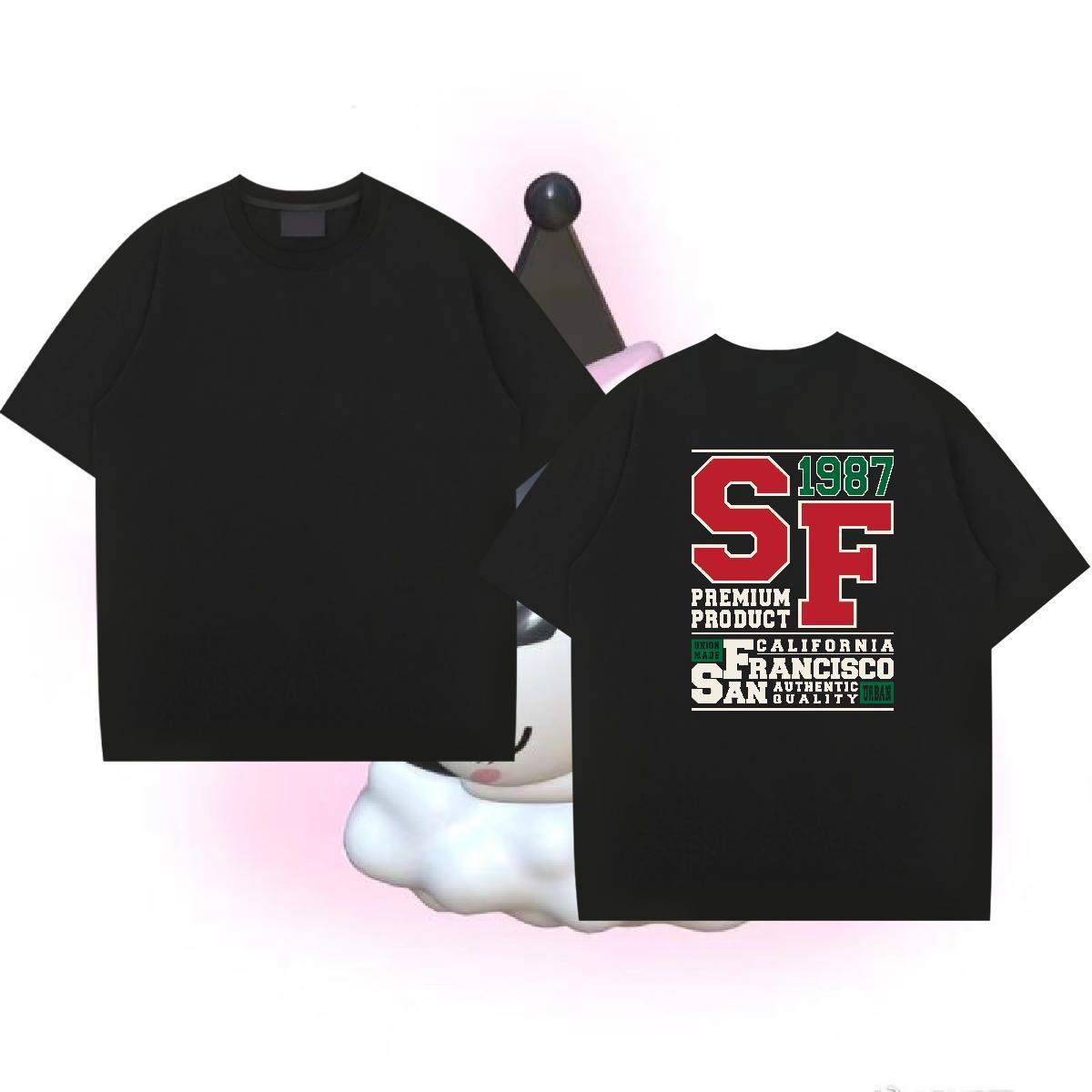 Soft Man T Shirts 230g Pure Cotton letter Beach Custom Anime Short Sleeve O-Neck Tshirt for Man Woman Brand Top Tees