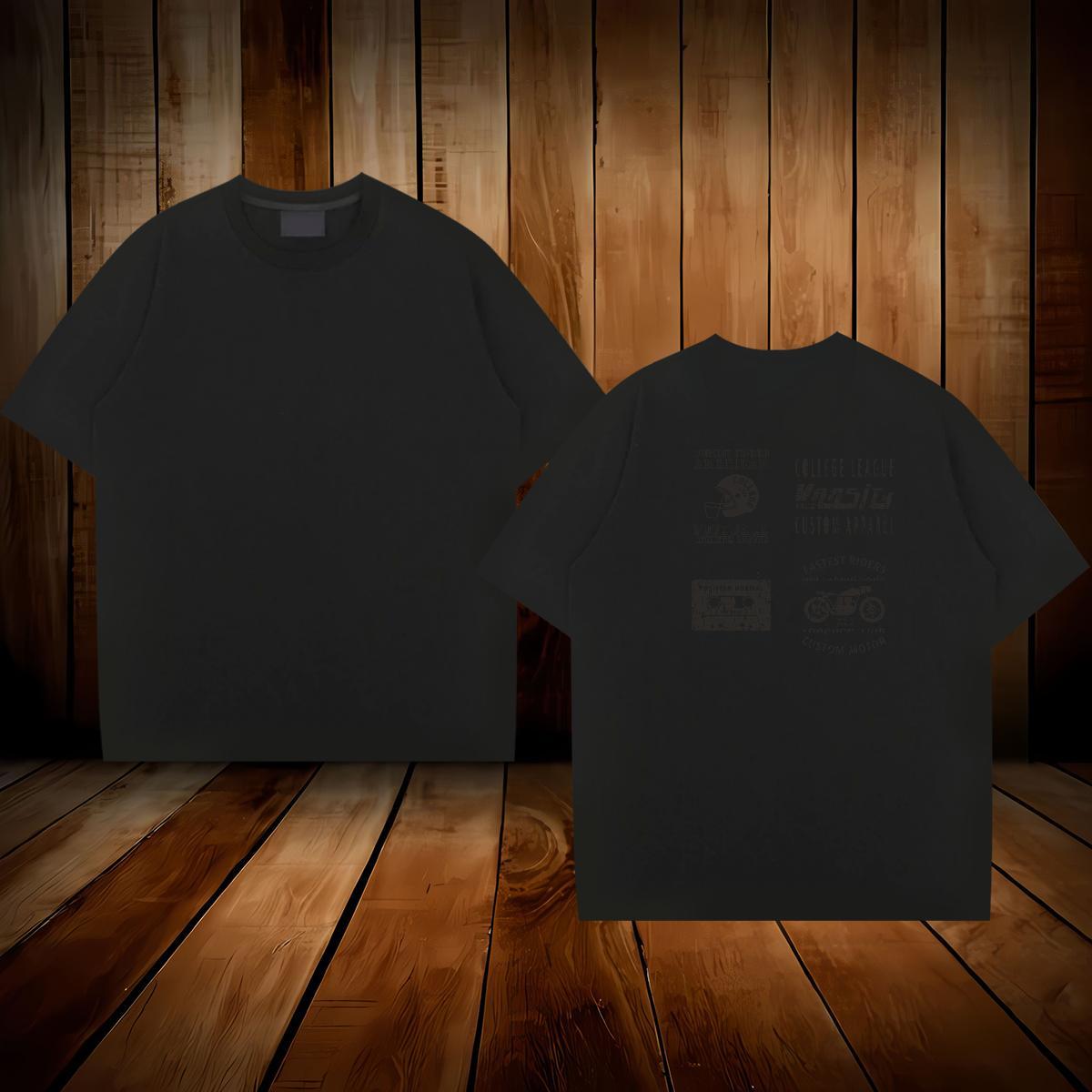 Brand Men T Shirts 230g Cotton letter Casual Black White Short Sleeve Soft Tshirt for Man Woman Fashion Polos