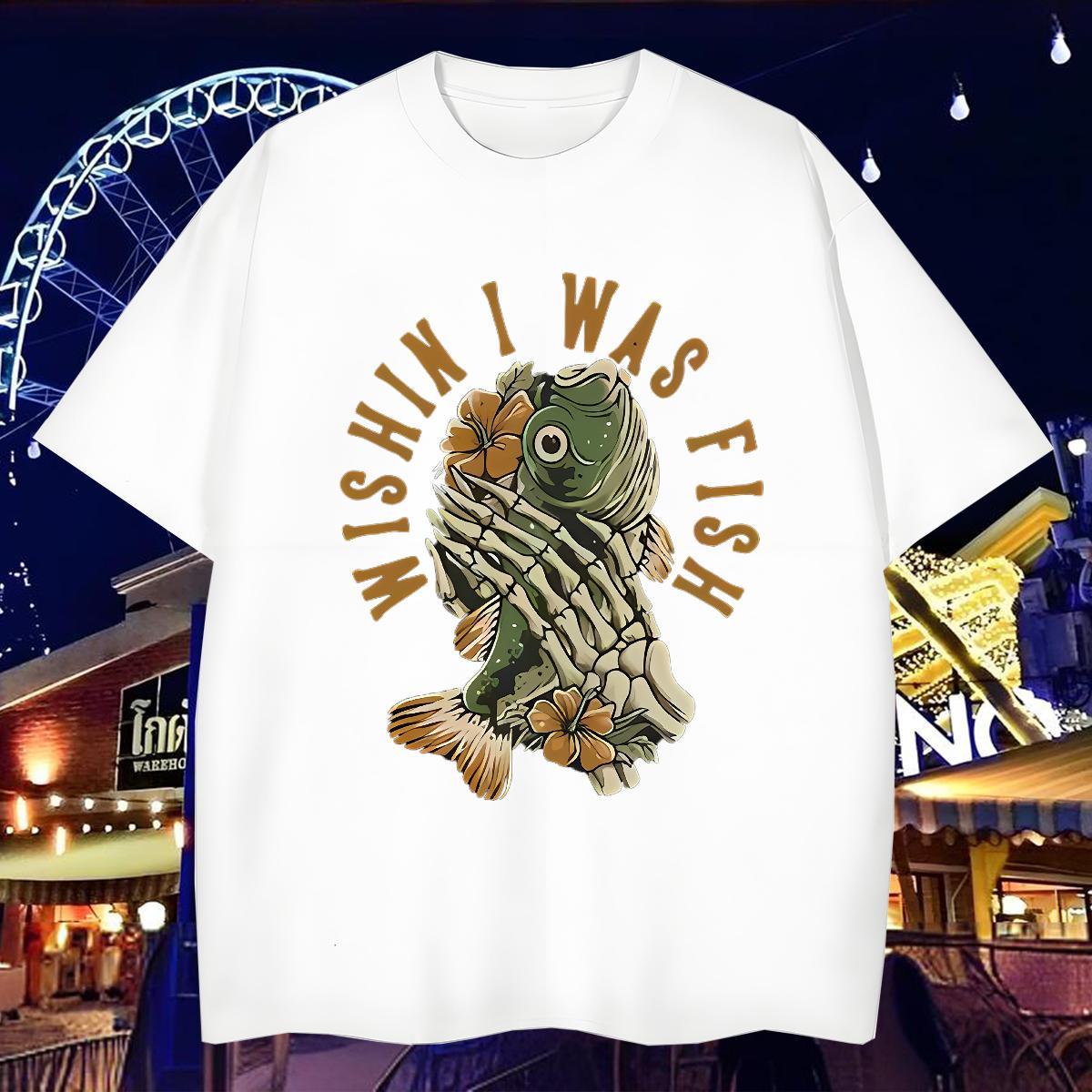 Popular Mens T Shirts 230g Cotton skull Hip Hop Custom Printed Breathable Short Sleeve Couples T Shirts Factory Direct Tshirts