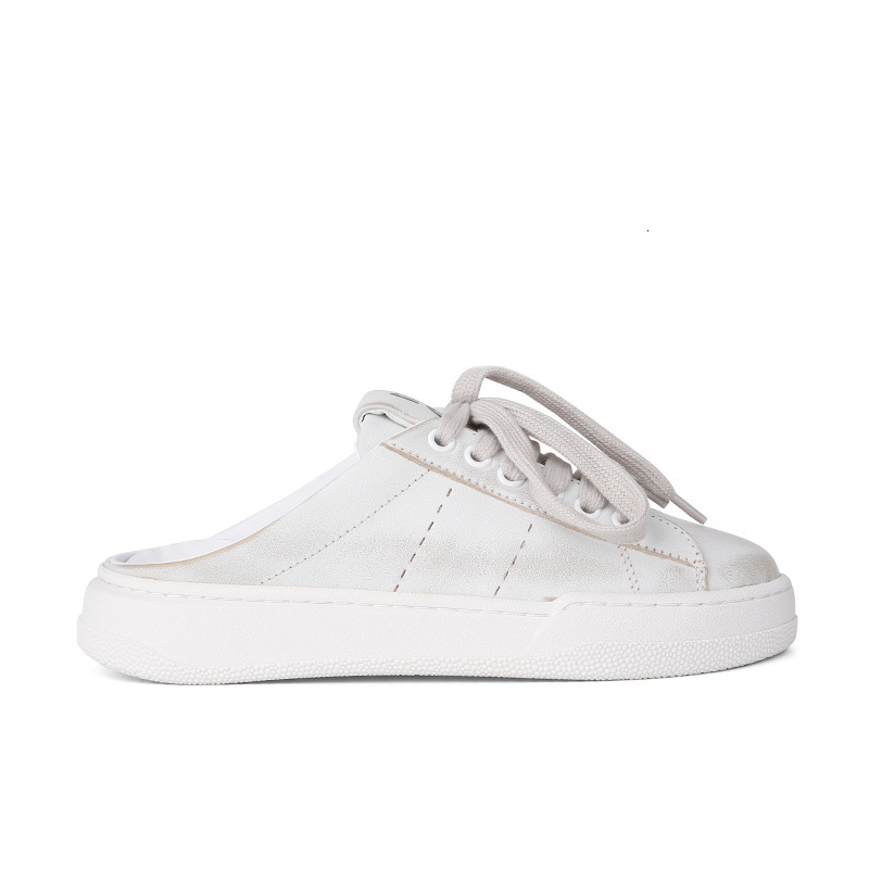 Ddmysports Cowhide Edition Su Yinyin Same Style Amiu Old Thick Soled Small Dirty Casual Alf Dragged White Women S Board Shoes OUTDOOR