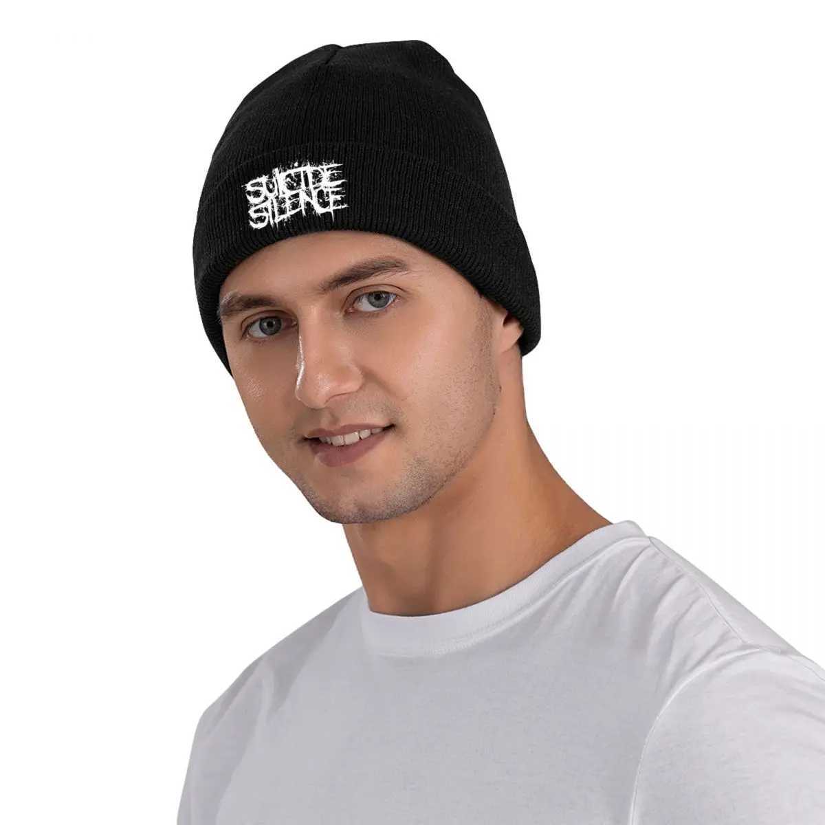 Suicide Silence Rock Metal Music Band Knitted Hat Womens Beanies Autumn Winter Hat Acrylic Warm Melon Hat W240822
