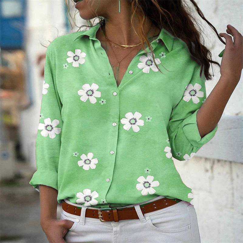 explosive ladies shirt fashion womens Hawaiian shirt long -sleeved outdoor holiday beach clothing super large yard 6xl 240823