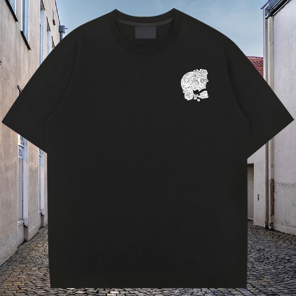 Free Shipping T-Shirts for Men 230g Cotton skull Sport Custom Anime Round Neck Short Sleeve Men Tshirts 2024 Top Tees